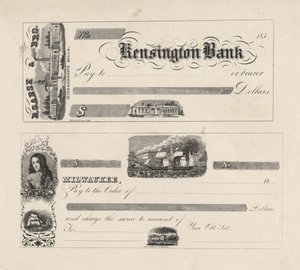 Billete de banco para el Banco de Kensington, 1850 de Augustus Kollner